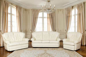Luxus Chesterfield Sting Sofagarnitur 3/2/1 oder 3/1/1 XL Ledergarnitur Salottini Deluxe Beige