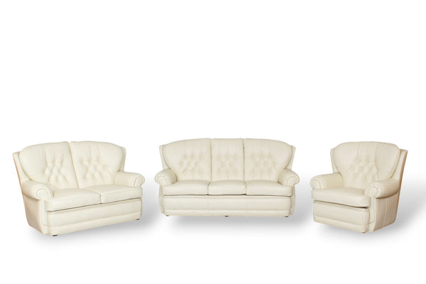 Luxus Chesterfield Sting Sofagarnitur 3/2/1 oder 3/1/1 XL Ledergarnitur Salottini Deluxe Beige