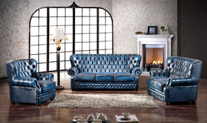 SOFORT LIEFERBAR Chesterfield Tyne Sofagarnitur 3/2/1 Ledergarnitur SONDERPREIS