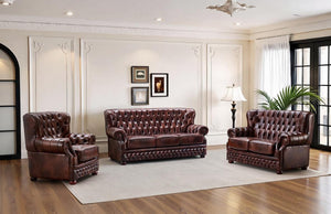 Elite Chesterfield Tyne Sofagarnitur (3/2/1 oder 3/1/1) Ledergarnitur Salottini Sonderpreis Braun