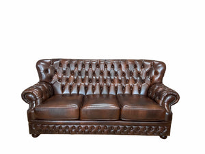 Elite Chesterfield Tyne Sofagarnitur (3/2/1 oder 3/1/1) Ledergarnitur Salottini Sonderpreis Braun