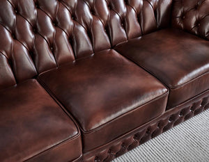 Elite Chesterfield Tyne Sofagarnitur (3/2/1 oder 3/1/1) Ledergarnitur Salottini Sonderpreis Braun