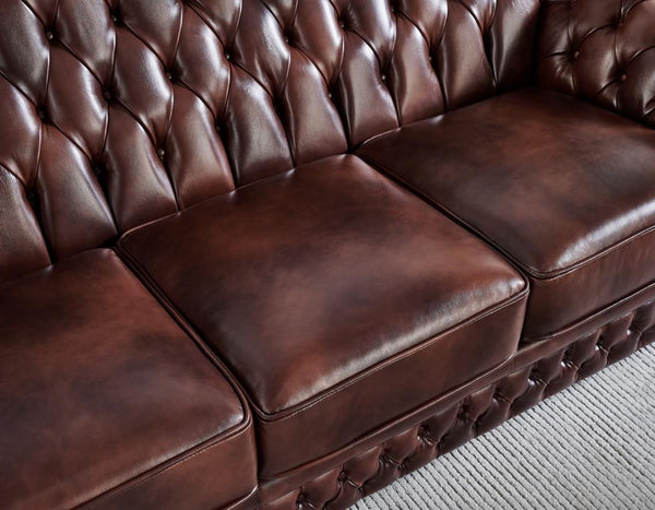 Elite Chesterfield Tyne Sofagarnitur (3/2/1 oder 3/1/1) Ledergarnitur Salottini Sonderpreis Braun