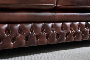 Elite Chesterfield Tyne Sofagarnitur (3/2/1 oder 3/1/1) Ledergarnitur Salottini Sonderpreis Braun
