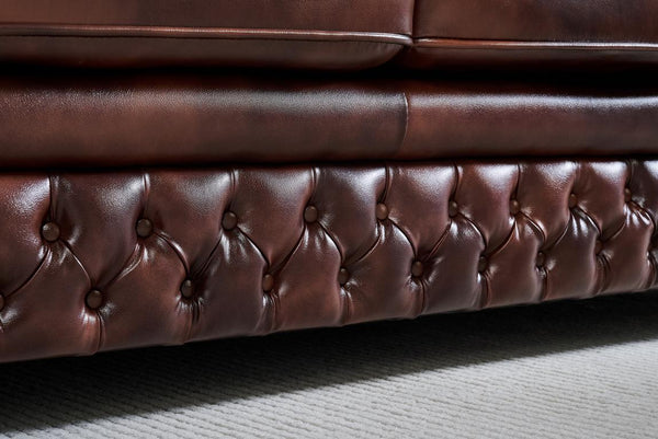 Elite Chesterfield Tyne Sofagarnitur (3/2/1 oder 3/1/1) Ledergarnitur Salottini Sonderpreis Braun