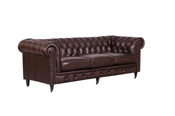 Chesterfield Waterloo Deluxe Sofagarnitur (3/2/1 oder 3/1/1) Ledergarnitur Salottini (Rollen)