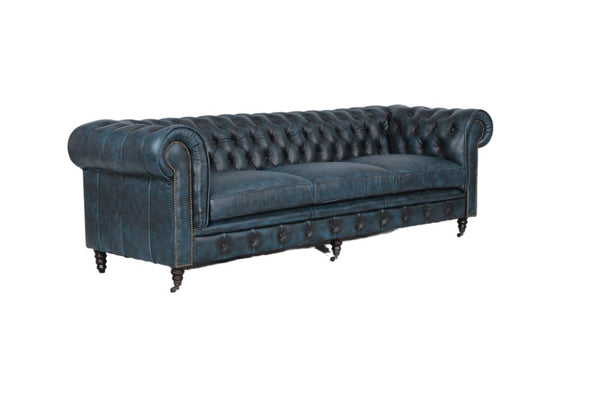 Chesterfield Waterloo Deluxe Sofagarnitur (3/2/1 oder 3/1/1) Ledergarnitur Salottini (Rollen)