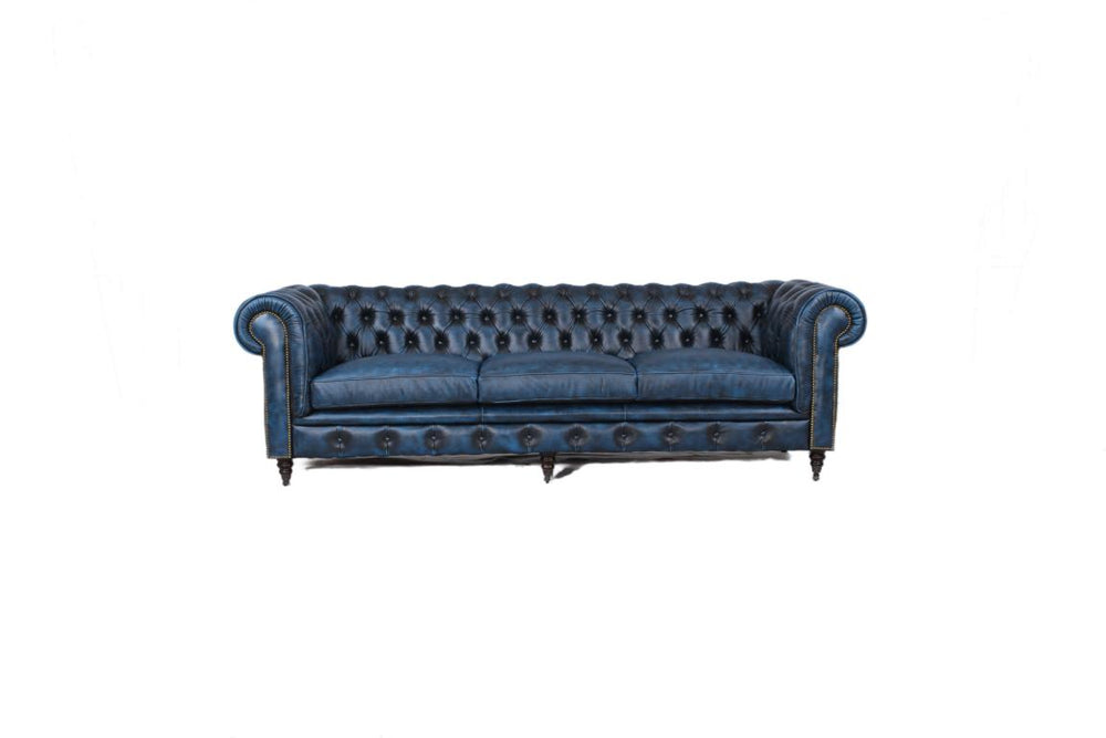 Chesterfield Waterloo Deluxe Sofagarnitur (3/2/1 oder 3/1/1) Ledergarnitur Salottini (Rollen)