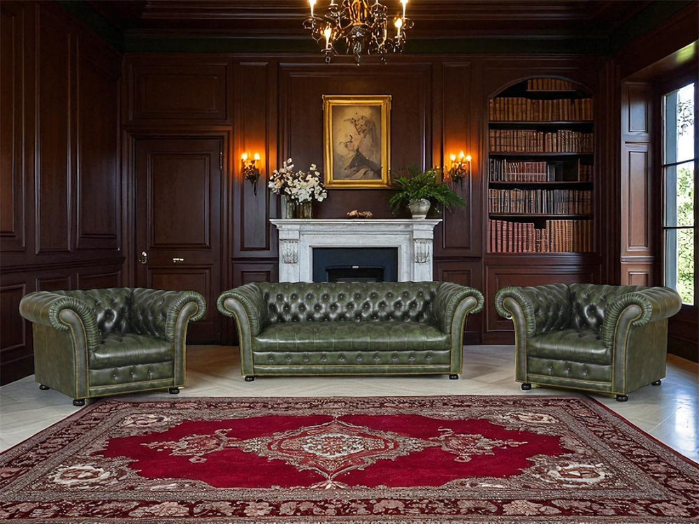 Chesterfield Winchester Deluxe XL Sofagarnitur (3/2/1 oder 3/1/1) Ledergarnitur Salottini
