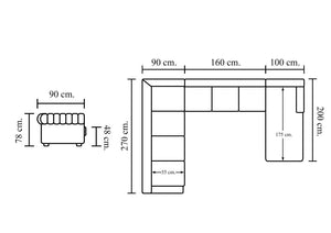 XL Chesterfield Wohnlandschaft Ecksofa Royal Leder Eckcouch Salottini Sonderpreis