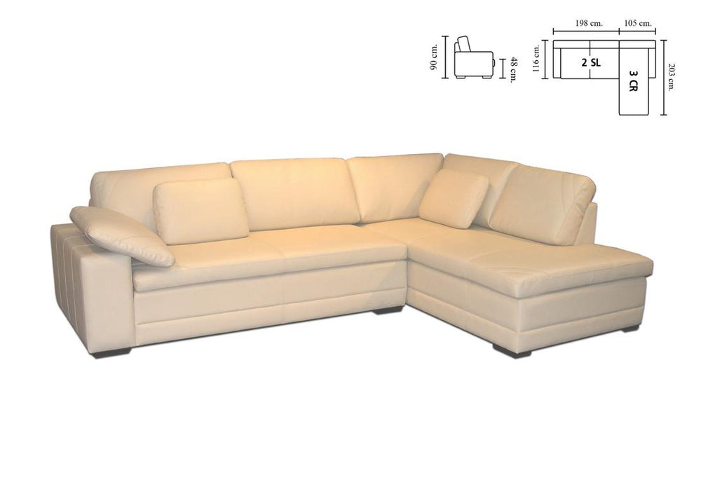 Designer Ecksofa Modell Andrew Deluxe Leder Eckcouch Salottini Sonderpreis