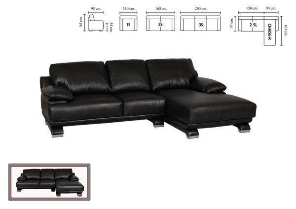 Designer Ecksofa Modell Gaudi Deluxe Eckcouch Leder Salottini Sonderpreis