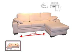 Designer Ecksofa Modell Jessy Deluxe Leder Eckcouch Salottini Sonderpreis