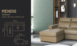 Designer Ecksofa Modell Mendis Deluxe Leder Eckcouch Salottini Sonderpreis