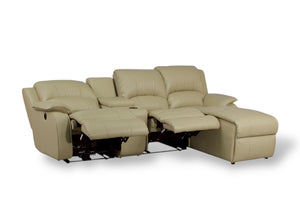 Elektrisches Recliner Leder Ecksofa Kinosofa Asset Eckcouch mit Motoren Sonderpreis