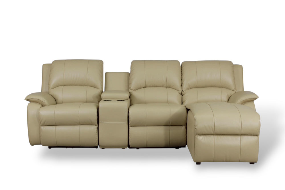 Elektrisches Recliner Leder Ecksofa Kinosofa Asset Eckcouch mit Motoren Sonderpreis