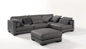 Edles Ecksofa Bartolo Wohnlandschaft Leder Eckcouch Sofa von Salottini grau