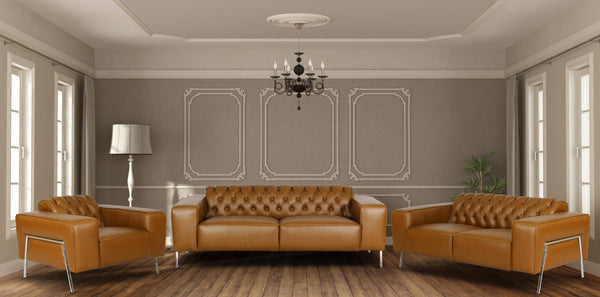 Chesterfield Vintage Janny Deluxe Sofagarnitur (3/2/1 oder 3/1/1) Ledergarnitur Salottini