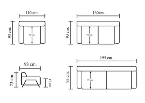 Vintage Julia Deluxe Sofagarnitur (3/2/1 oder 3/1/1) Ledergarnitur Salottini