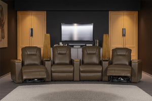 Elektrisches XL Recliner Kinosofa Portland Leder Sofa Rundsofa mit Motoren Sonderpreis