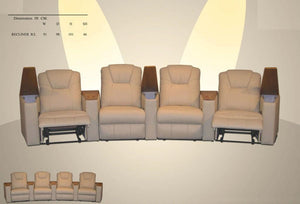 Elektrisches XL Recliner Kinosofa Portland Leder Sofa Rundsofa mit Motoren Sonderpreis