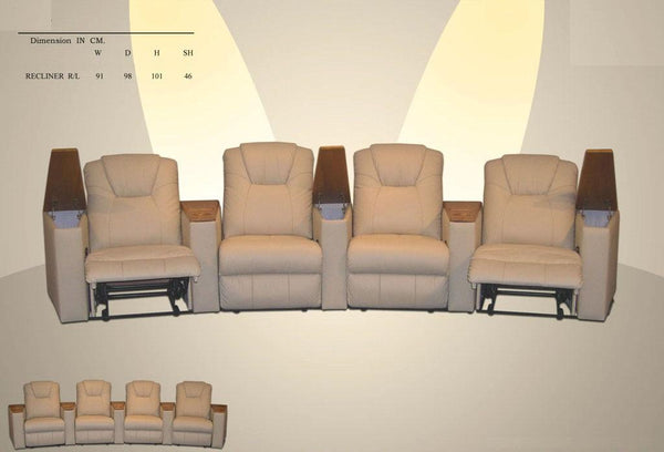 Elektrisches XL Recliner Kinosofa Portland Leder Sofa Rundsofa mit Motoren Sonderpreis