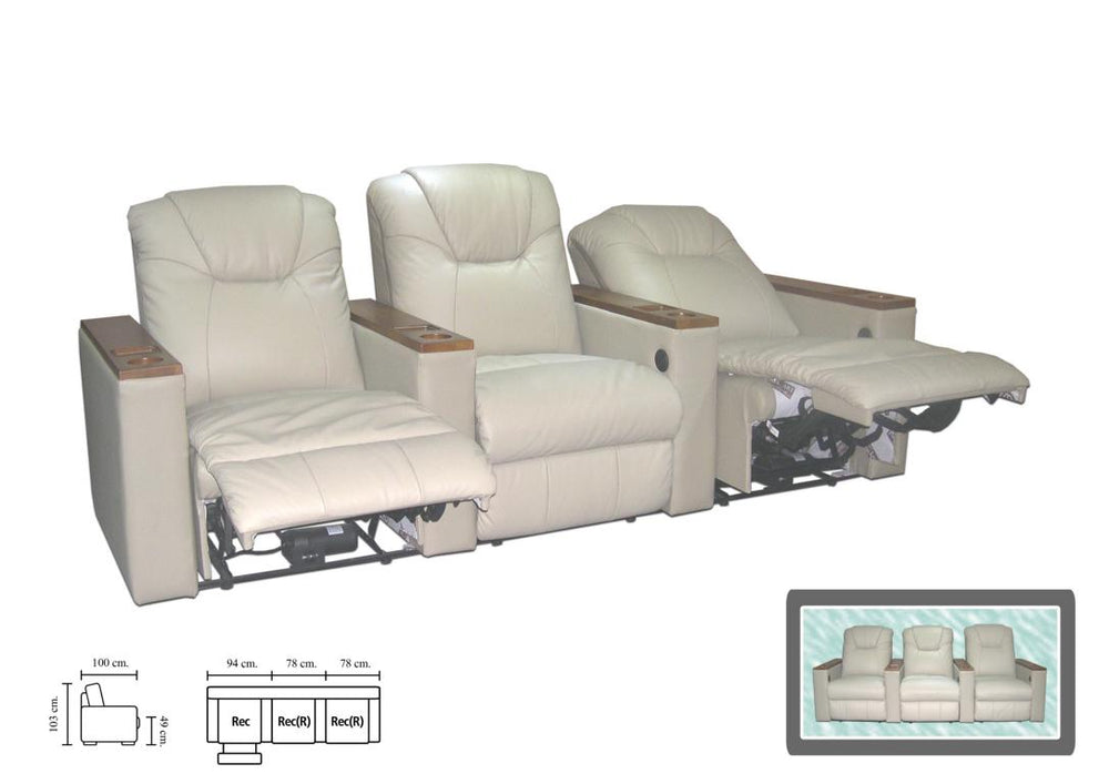 Elektrisches Recliner Kinosofa Portland II Leder Sofa mit Motoren Sonderpreis