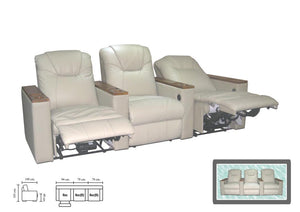 Elektrisches Recliner Kinosofa Portland II Leder Sofa mit Motoren Sonderpreis