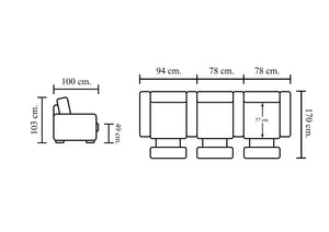 Elektrisches Recliner Kinosofa Portland II Leder Sofa mit Motoren Sonderpreis