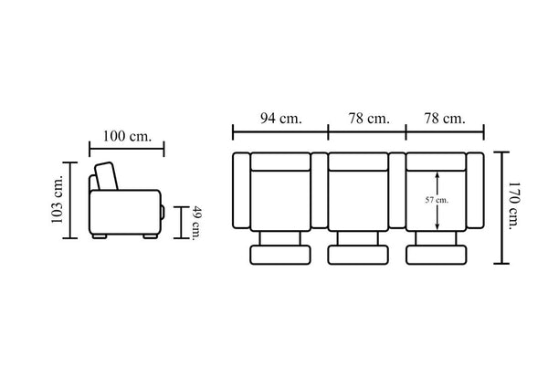 Elektrisches Recliner Kinosofa Portland II Leder Sofa mit Motoren Sonderpreis