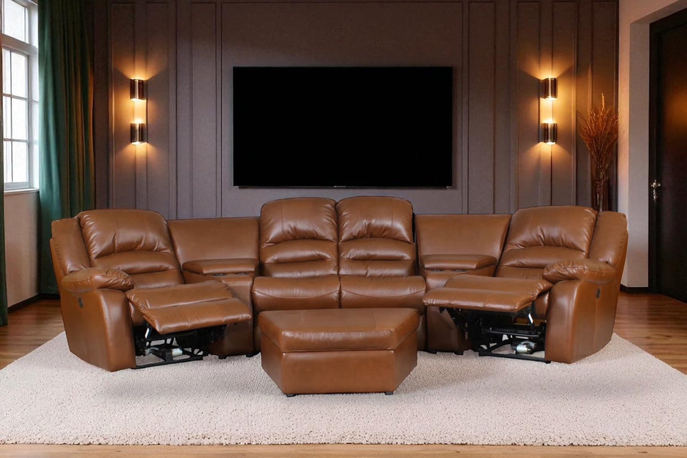 Elektrisches Recliner Kinosofa Philippo Leder Sofa Rundsofa mit Motoren Sonderpreis