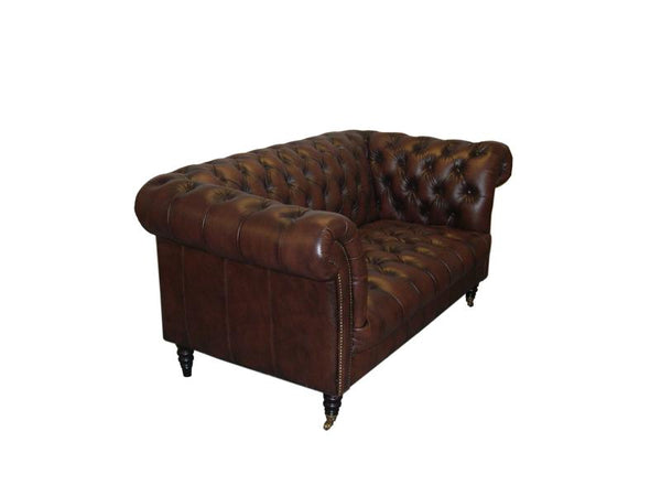 Chesterfield Knightbridge Deluxe Sofagarnitur (3/2/1 oder 3/1/1) Ledergarnitur Salottini (Rollen)