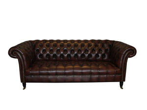 Chesterfield Knightbridge Deluxe Sofagarnitur (3/2/1 oder 3/1/1) Ledergarnitur Salottini (Rollen)