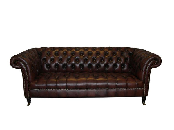 Chesterfield Knightbridge Deluxe Sofagarnitur (3/2/1 oder 3/1/1) Ledergarnitur Salottini (Rollen)