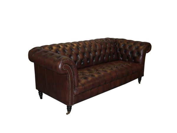 Chesterfield Knightbridge Deluxe Sofagarnitur (3/2/1 oder 3/1/1) Ledergarnitur Salottini (Rollen)