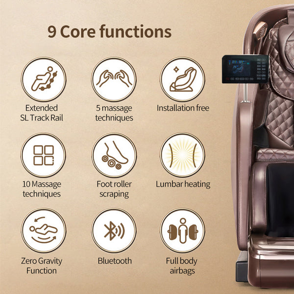 Relaxsessel Luxus 2D Massagesessel Sessel Modell Basel Salottini Neuste Generation! Braun