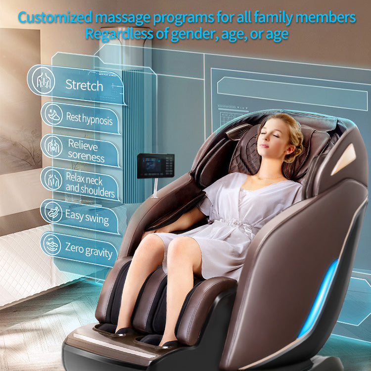 Relaxsessel Luxus 2D Massagesessel Sessel Modell Basel Salottini Neuste Generation! Braun