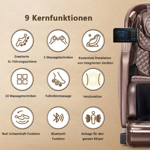 SOFORT LIEFERBAR Relaxsessel Basel Massagesessel 2D Sessel Wärmefunktion Braun