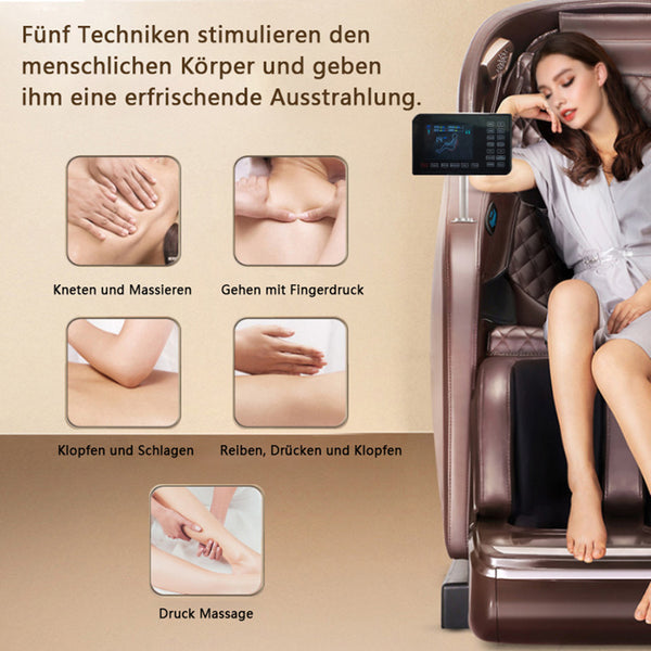 SOFORT LIEFERBAR Relaxsessel Basel Massagesessel 2D Sessel Wärmefunktion Braun