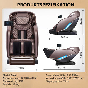 SOFORT LIEFERBAR Relaxsessel Basel Massagesessel 2D Sessel Wärmefunktion Braun