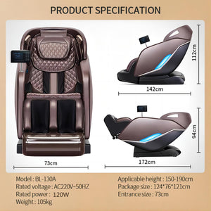 Relaxsessel Luxus 2D Massagesessel Sessel Modell Basel Salottini Neuste Generation! Braun