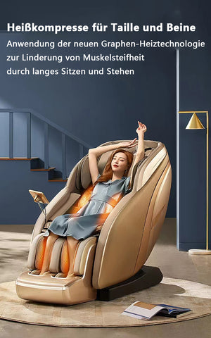 Goldfarbener Relaxsessel 2D Massagesessel Sessel Modell Bern Neuste Generation! SONDERPREIS!
