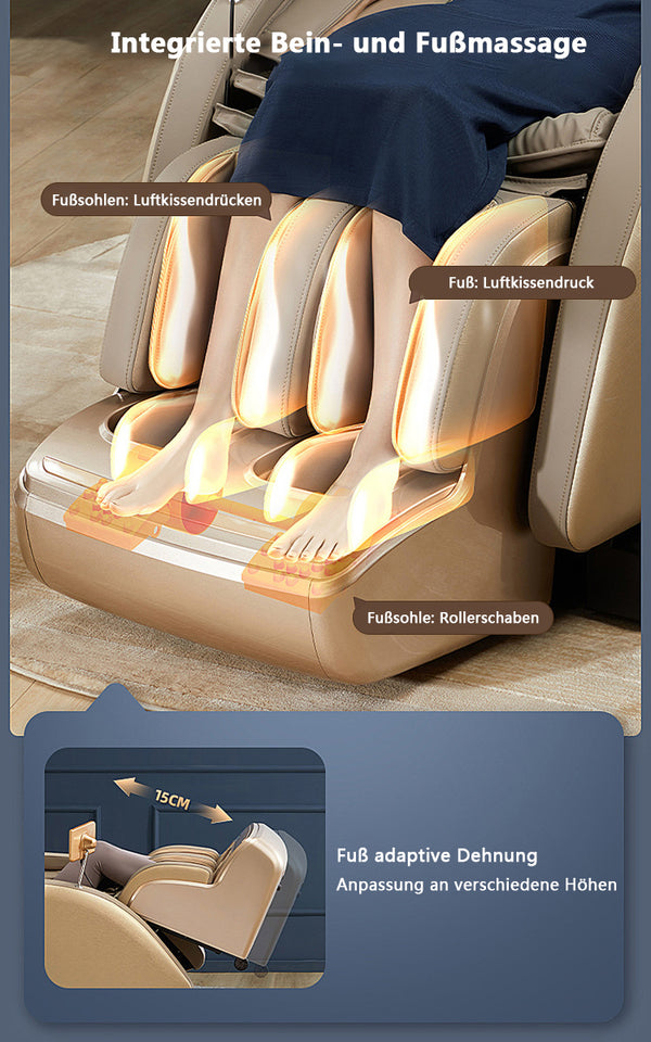 Goldfarbener Relaxsessel 2D Massagesessel Sessel Modell Bern Neuste Generation! SONDERPREIS!