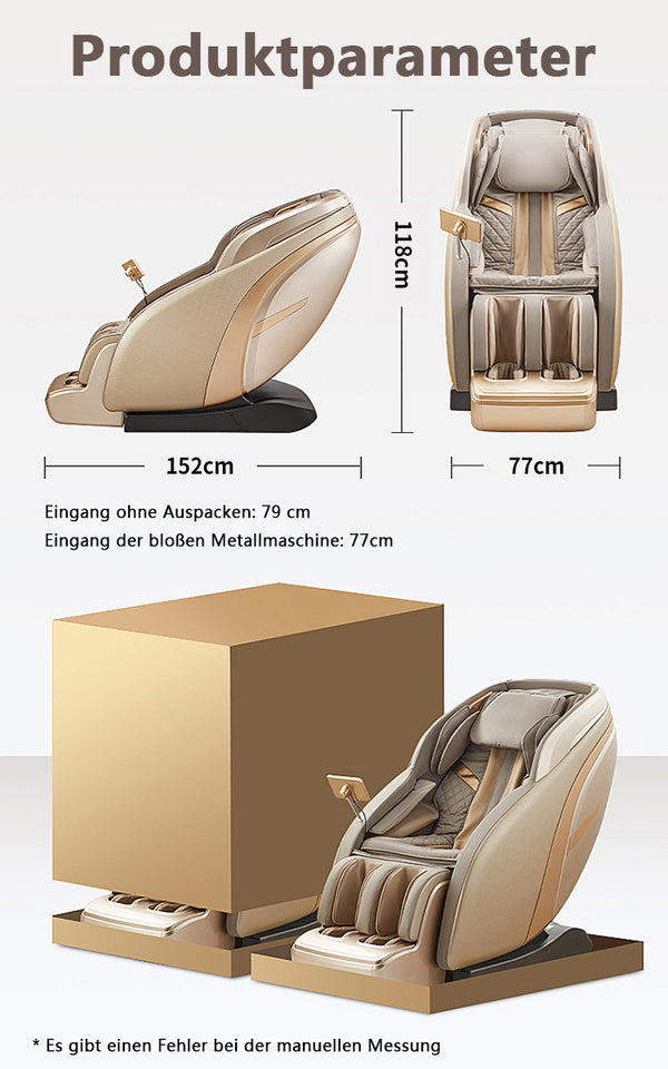 Goldfarbener Relaxsessel 2D Massagesessel Sessel Modell Bern Neuste Generation! SONDERPREIS!