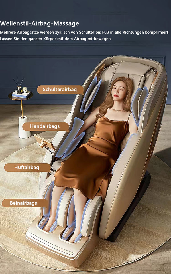 Goldfarbener Relaxsessel 2D Massagesessel Sessel Modell Bern Neuste Generation! SONDERPREIS!