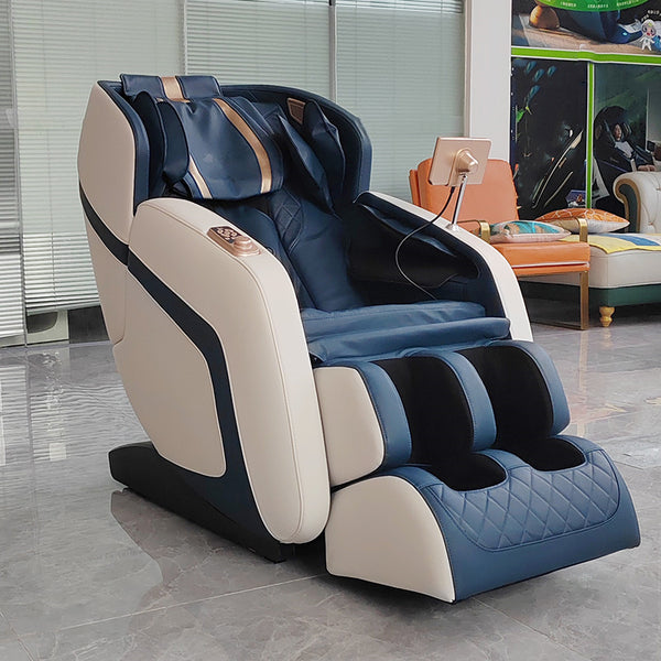 Luxus Relaxsessel Massagesessel 2D Sessel Modell Genf Salottini Neuste Generation! Blau