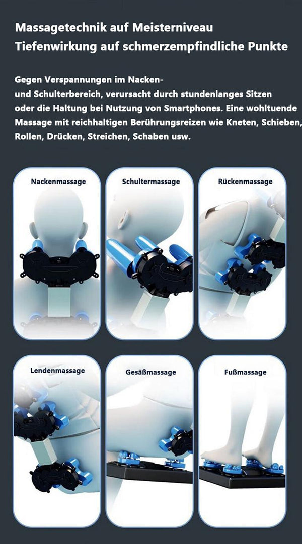 Edler 3D Massagesessel Sessel "Lancy" Relaxsessel Salottini Neuste Generation! Schwarz