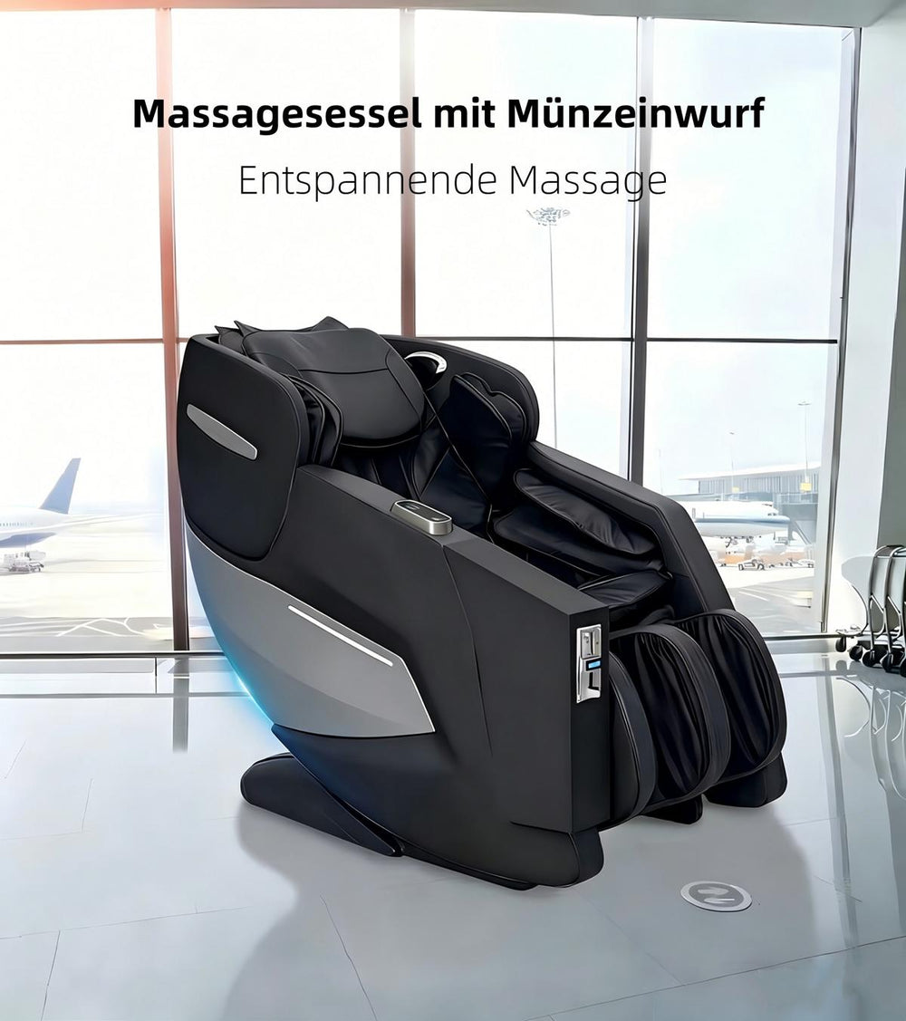 Relaxsessel Massagesessel Locarno MIT Münzeinwurf (u.a. Gewerbe) 2D Sessel Schwarz