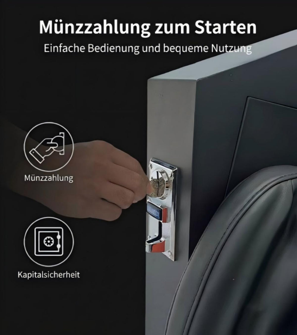 Relaxsessel Massagesessel Locarno MIT Münzeinwurf (u.a. Gewerbe) 2D Sessel Schwarz