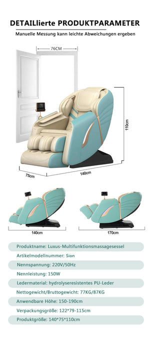 Traum Relaxsessel Massagesessel 2D Sessel Modell Sion Salottini Neuste Generation! Grau